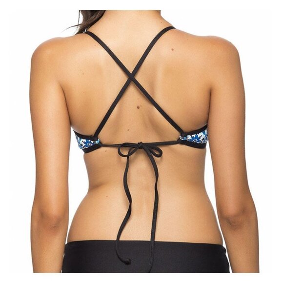 NEXT Reversible Bikini Top Women’s 38C Black White Pink Floral Swimsuit sporty - Picture 2 of 3